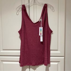 Jane and Delancey Pink Tank Top Size XL Tie Shoulder Detail Valentine’s Day